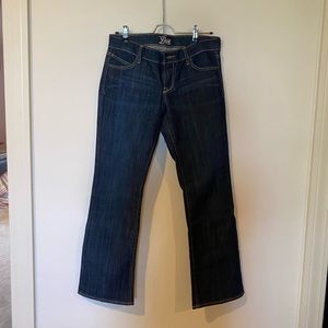 low-waisted flare jeans